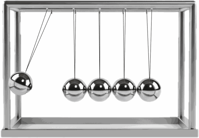 Newton's cradle: 1 ball