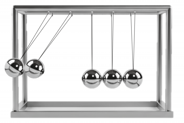 Newton's cradle: 2 balls